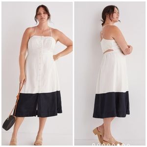 Anthropologie Maeve Colorblocked Contrast Midi Dress